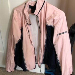 Retro pink and dark blue breathable sport jacket